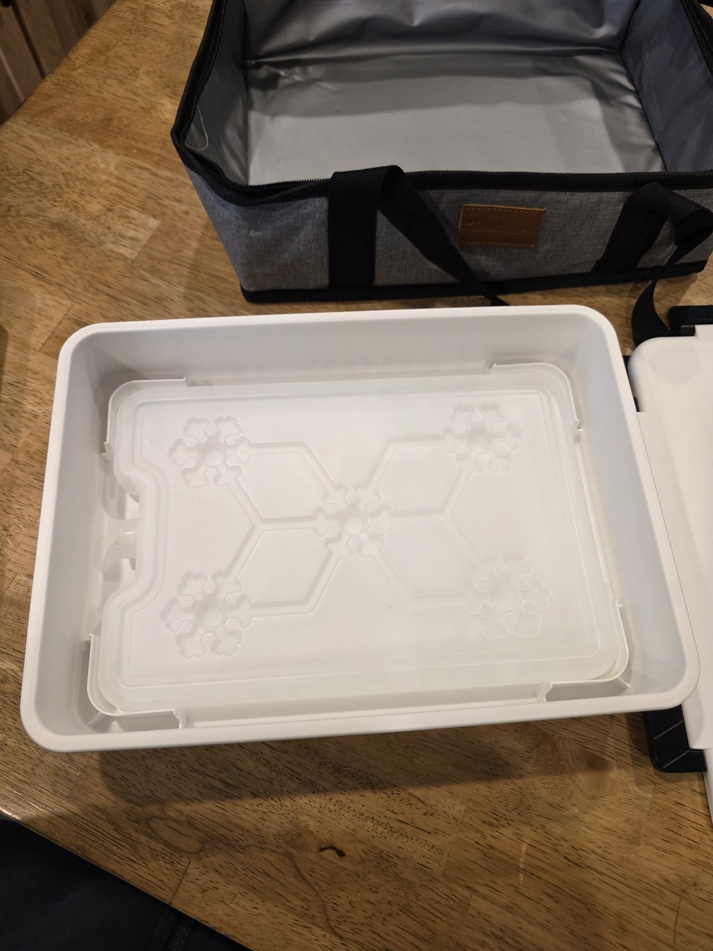 Gray Insulated Lunch Bag with White Compartmented Bento Tray - Picture 4 of 7